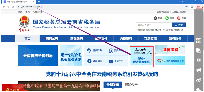 云南省企業(yè)個稅密碼重置步驟一